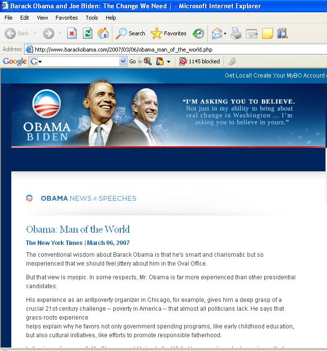 barack obama monkey. Via Gateway Pundit, Obama#39;s own official website trumpets the following: